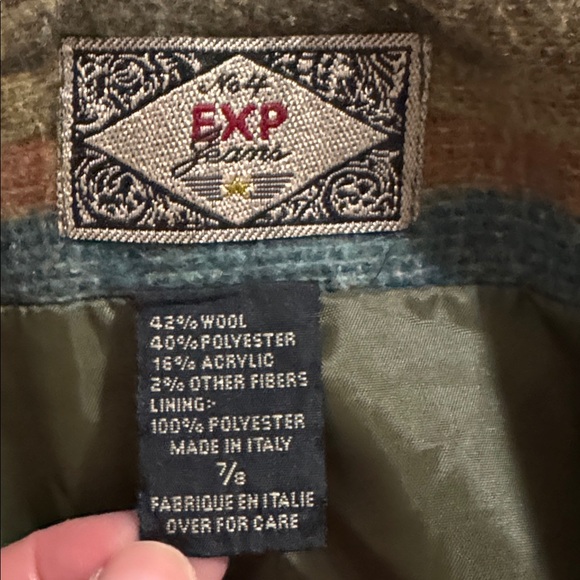 Vintage Express Jeans Wool Southwestern Tapestry Wrap Midi Skirt Multi Italy-S - Picture 7 of 8